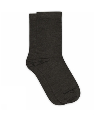 MP - Fine wool rib socks Dark brown